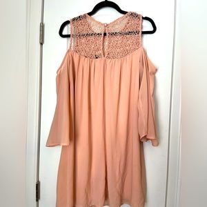Peach off shoulder mini dress XL